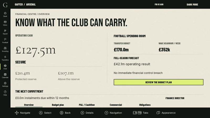 Club finances